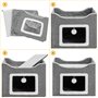BAKAJI Niche à Chat Pliable avec entrée rectangulaire, abrite griffoir pour Animaux domestiques en Polyester rembourré, lit Gris