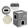 BAKAJI Niche à Chat Verticale avec entrée, abris Gris pour Animaux domestiques, griffoir en Polyester Chaud et rembourré, lit av