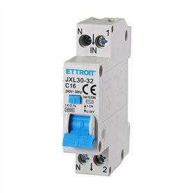 Ixtrima Interrupteur magnétothermique différentiel 1P+N 16A 30mA 220V-4.5kA RCBO 1 module DIN C16
