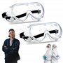 BullTek Lot de 2 lunettes de protection de travail - ventilées et anti-poussière avec verres transparents anti-rayures - Protect