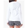 Love Moschino Veste à Capuche zippée, Blanc Optique, 44 Femme