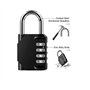 OUTLETISSIMO® Cadenas noir imperméable à combinaison 4 chiffres pour extérieur ou intérieur de salle de sport, armoire de sport,