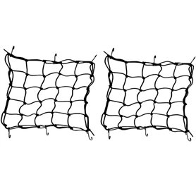 OUTLETISSIMO® Lot de 2 paquets filet araignée 40 cm élastique extensible 80 cm avec 6 crochets pour bagages porte-bagages grille