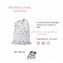 Filet - Sac Porte-Layette à Broder avec Fermeture par Coulisse, Fabriqué en Coton Piquet Milleraies Imprimé Cœurs, Made in Italy