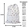 Filet - Sac Porte-Layette à Broder avec Fermeture par Coulisse, Fabriqué en Coton Piquet Milleraies Imprimé Cœurs, Made in Italy