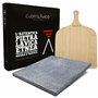 Cuore Lavico - Ensemble plaque réfractaire en pierre de lave de l’Etna pour pizza et pain