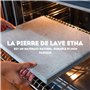 Cuore Lavico - Ensemble plaque réfractaire en pierre de lave de l’Etna pour pizza et pain, 39 x 35 x 2 cm + pelle, fabriqué en I