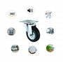 Kippen 1601E1 - Roue industrielle avec plaque tournante Diamètre 200 mm
