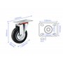 Kippen 1601E1 - Roue industrielle avec plaque tournante Diamètre 200 mm