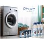 PHURE BIO DECALK Détartrant, détartrant, dégraissant et nettoyant universel pour lave-vaisselle et machine à laver naturel et bi