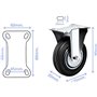 Kippen 1600AX - Roue industrielle avec plaque fixe. Diamètre 75 mm.