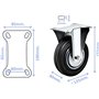 Kippen 1600CX - Roue industrielle avec plaque fixe. Diamètre 125 mm.
