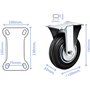 Kippen 1600DX - Roue industrielle avec base fixe, diamètre 150 mm.