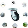 Kippen 1601DX - Roue industrielle avec plaque tournante, diamètre 150 mm.