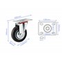 Kippen 1601DX - Roue industrielle avec plaque tournante, diamètre 150 mm.