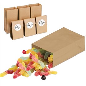 Decoraparty Lot de 6 sachets cadeaux pour bonbons + 6 autocollants Thank You autocollants