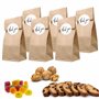Decoraparty Lot de 6 sachets cadeaux pour bonbons + 6 autocollants Thank You autocollants, sachets marron personnalisables en pa
