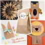Decoraparty Lot de 6 sachets cadeaux pour bonbons + 6 autocollants Thank You autocollants, sachets marron personnalisables en pa