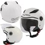 Casque Moto Scooter Enfant Unisexe Jet Sécurité Approuvé ECE 22 06 Blanc M