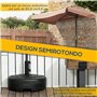 Outsunny Base pour parasol semi-circulaire en métal, base de parasol de jardin au mur pour poteaux 38 – 48 mm, remplie de 21 kg 