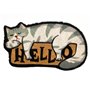 BIANCHERIAWEB Paillasson d'entrée extérieur antidérapant coco animal chat Hello