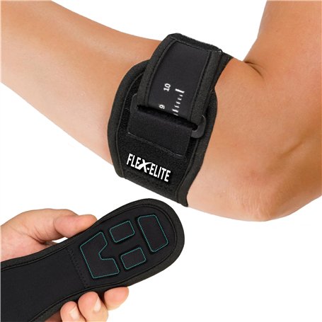 FLEX-ELITE Tuteur Epicondylite Coude - Coudière Gym - Bandeau Epicondylite Coude - Attelage Coude Protège Coude