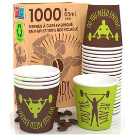 ReadyCUP Lot de 1000 verres en papier pour café