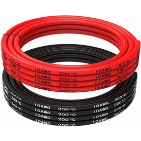 YUNIQUE GREEN-CLEAN-POWER - Câble en Silicone 10 AWG 5m Flexible | Conductivité Supérieure avec Fil de Cuivre Étamé | Résistant