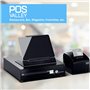 POS VALLEY Tiroir à Argent en Fer - Tirelire avec clé Noire - 5 Plateaux à pièces réglables, 4 Sections Billets, Fentes pour chè