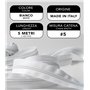 IPEA Fermeture éclair Blanche Chaîne Continue de 5 Mètres + 15 Curseurs en Métal – Chaîne Mesure #5 – Charnières en Nylon – Zip 