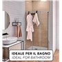 IPEA Cintre mural en métal noir avec 4 crochets – Design élégant – Cintre de vêtements muraux pour maison, chambre, cuisine, sal