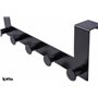 IPEA Cintre mural en métal noir avec 4 crochets – Design élégant – Cintre de vêtements muraux pour maison, chambre, cuisine, sal