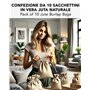 IPEA Petits Sacs en Jute Naturelle avec Cordon Blanc - Dimensions 15 x 10 cm - 20 Pièces - Aacs en Jute Véritable pour Bonbonniè