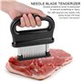 Attendrisseur à Viande Manuel, 48 Lames Maillets à Viande en Acier Inoxydable Pointue en Acier Inoxydable pour Boeuf de Porc Ste