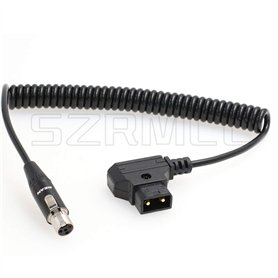 SZRMCC TVLogic VFM Monitor Alphatron EVF Câble d'alimentation enroulé D-Tap 2 Broches mâle vers Mini XLR 4 Broches Femelle