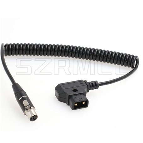 SZRMCC TVLogic VFM Monitor Alphatron EVF Câble d'alimentation enroulé D-Tap 2 Broches mâle vers Mini XLR 4 Broches Femelle