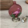 Bouteille de parfum, bouteille de vaporisateur Bouteille de parfum avec couvercle en cristal, décoration flamant rose, bouteille