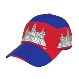 nanger Casquette de baseball unisexe réglable avec drapeau du Cambodge