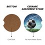 AMREWQYL Socle de football imprimé en céramique sous-verres absorbants accessoires de voiture mignons