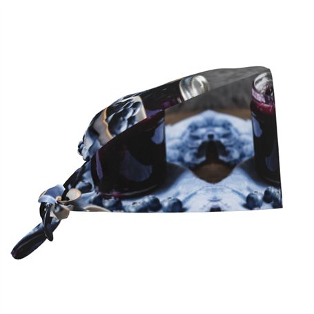 Blueberry Jam Printed Casquette de travail réglable Bandeau éponge Chapeau bouffant avec embrasse élastique pour homme et femme