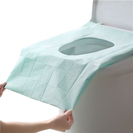 20PcsHousse Siège de Toilette Jetable Protection Cuvette de Toilette WC Jetable Imperméable Tapis de Toilette Antimicrobiens Sie