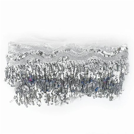 L6NqIAG Ruban d'habillage en Dentelle à Franges et Franges à Paillettes