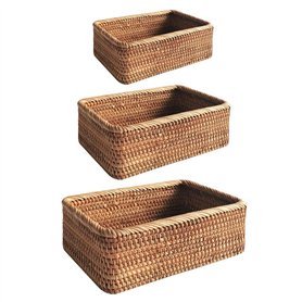 Paniers de rangement en rotin naturel