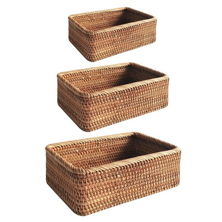 Paniers de rangement en rotin naturel