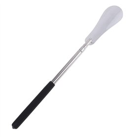 Chausse-pied long 64 cm argenté avec poignée réglable