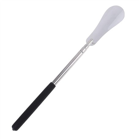 Chausse-pied long 64 cm argenté avec poignée réglable