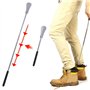 Chausse-pied long 64 cm argenté avec poignée réglable, chausse-pied professionnel en métal en acier inoxydable for personnes âgé