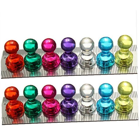Hotaden 10pcs Magnétique Punaises Néodyme Noticeboard Quille Pin Aimants Whiteboard Couleur Aléatoire