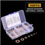 180pcs M2/M2.5/M3/M4/M5/M6/M8/M10 Kit de rondelles Plates en Laiton Assorties avec boîte