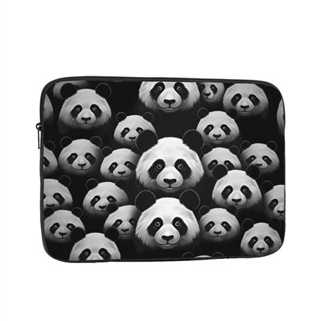 LLKGOT Housse de protection antichoc pour ordinateur portable 10" Motif tête de panda Pour homme femme Voyage d'affaires bureau